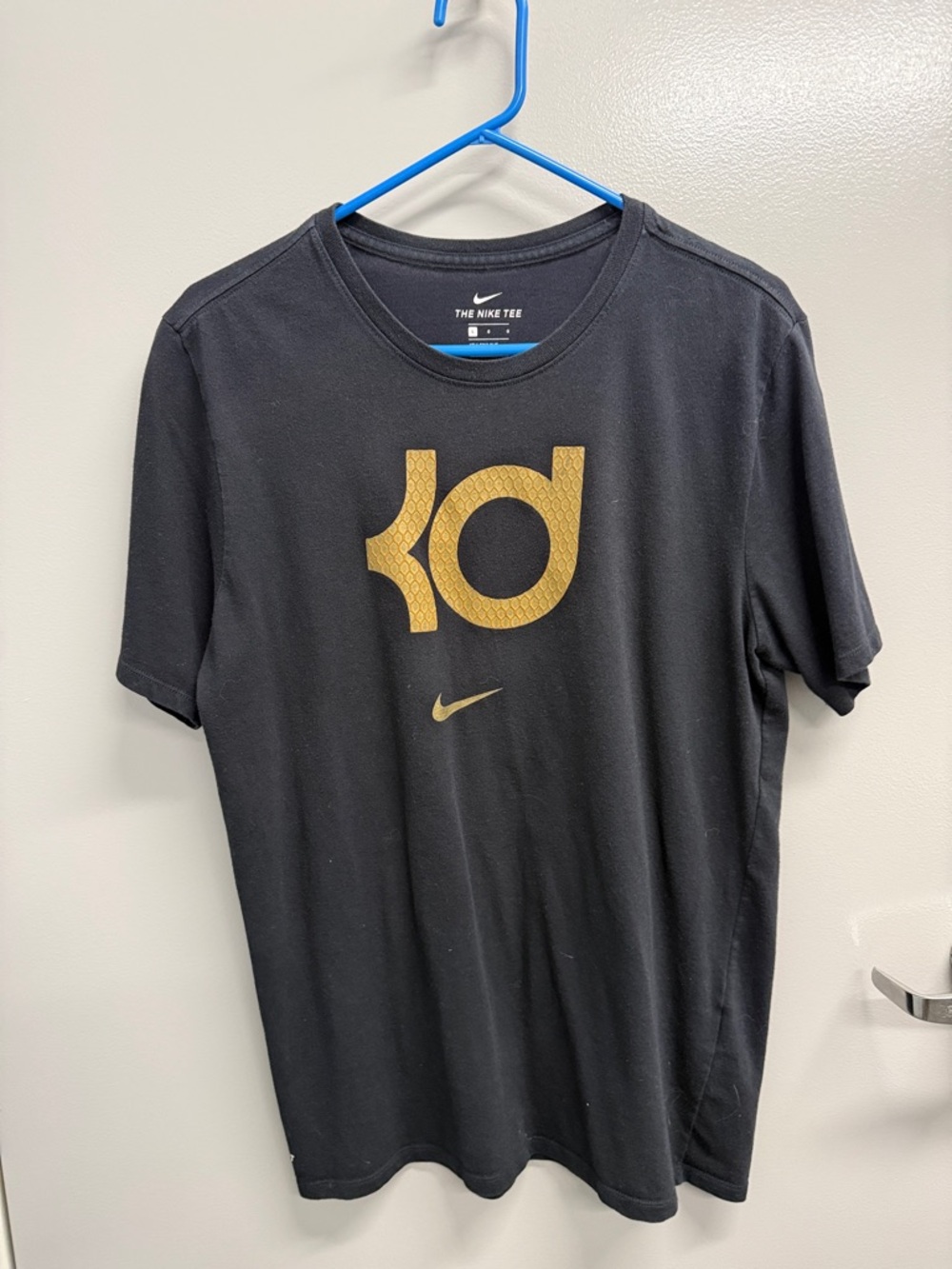Nike Black Short Sleeve KD Logo Tee with Gold Graphic